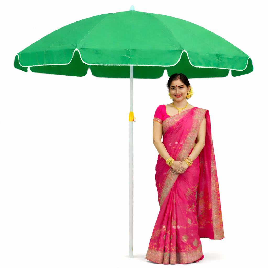 RAINPOPSON 7ft Garden Umbrella UV-Protected with Heavy-Duty Fabric (Green)