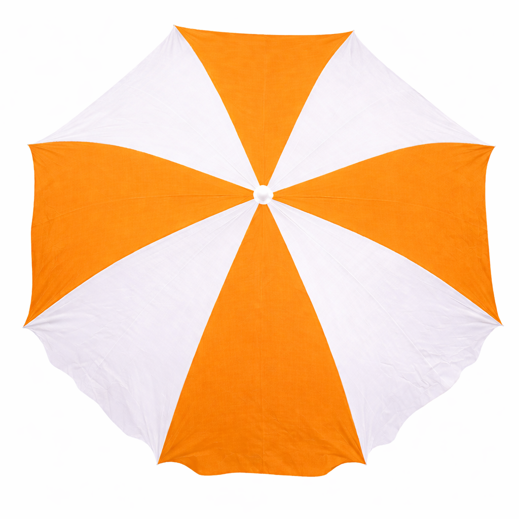 RAINPOPSON 7ft Patio Outdoor Garden Umbrella – UV Protection, Heavy-Duty Fabric, Without Stand (Orange White) - Image 2