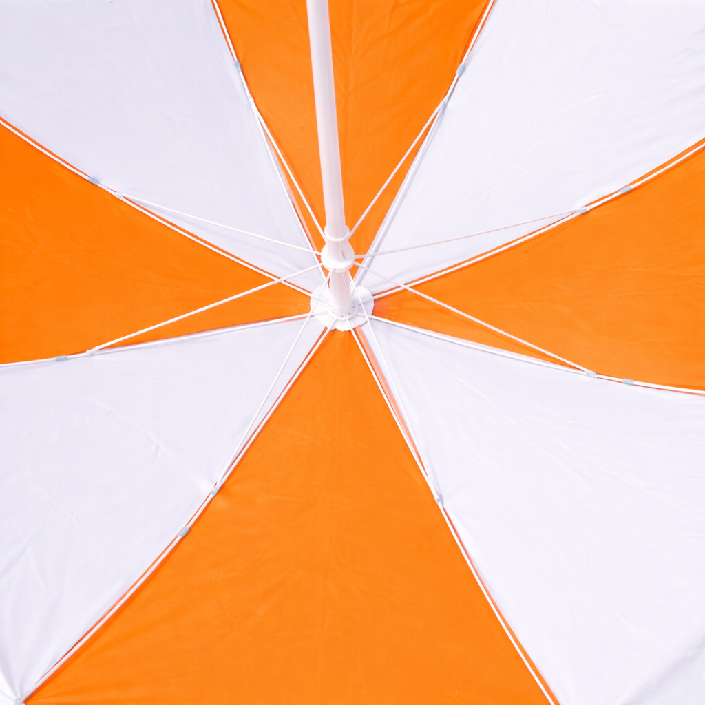 RAINPOPSON 7ft Patio Outdoor Garden Umbrella – UV Protection, Heavy-Duty Fabric, Without Stand (Orange White) - Image 4