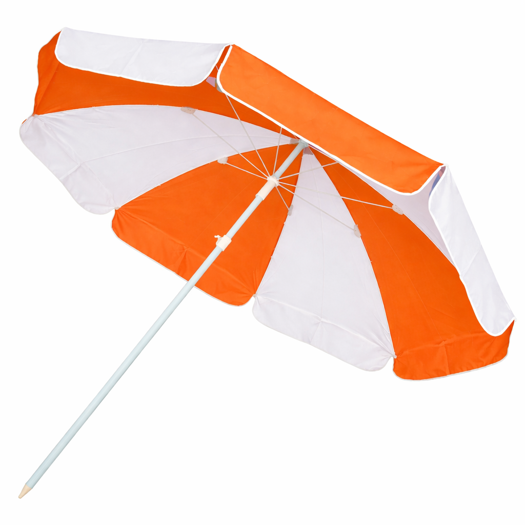 RAINPOPSON 7ft Patio Outdoor Garden Umbrella – UV Protection, Heavy-Duty Fabric, Without Stand (Orange White) - Image 3