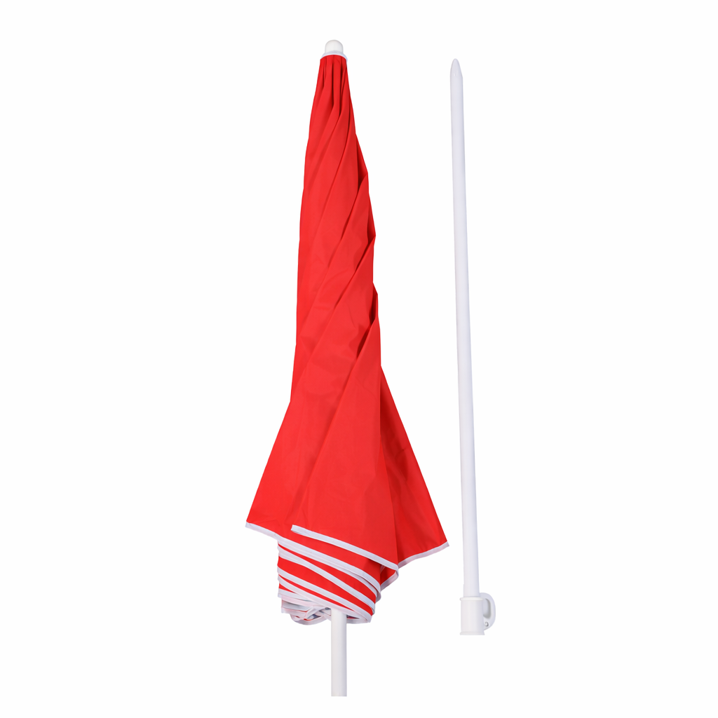 RAINPOPSON 7ft Patio Umbrella UV-Resistant, Durable Fabric, No Stand – Perfect for Garden and Outdoor Spaces (Red) - Image 4