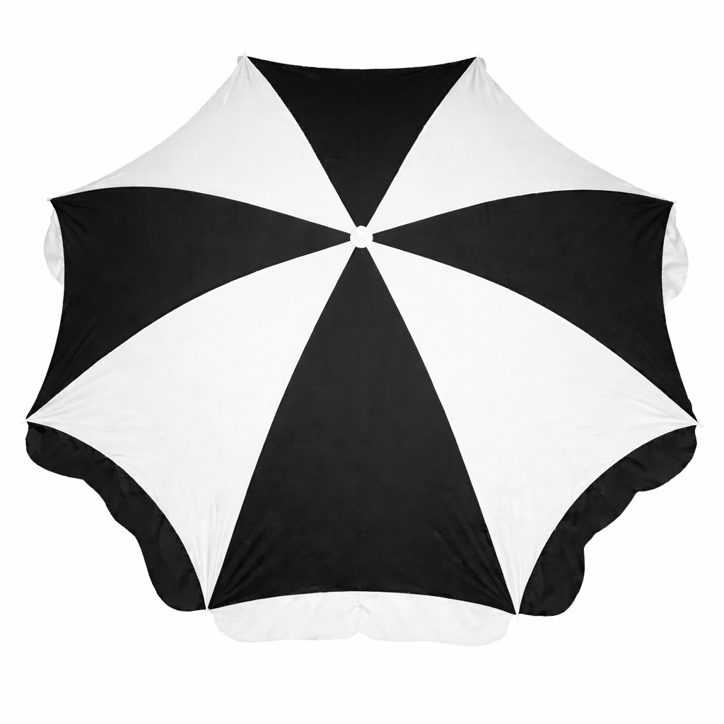 RAINPOPSON Garden Umbrella 3kg Outdoor Big Size 6ft with Stand - Patio Garden Umbrella (Black & White) - Image 2