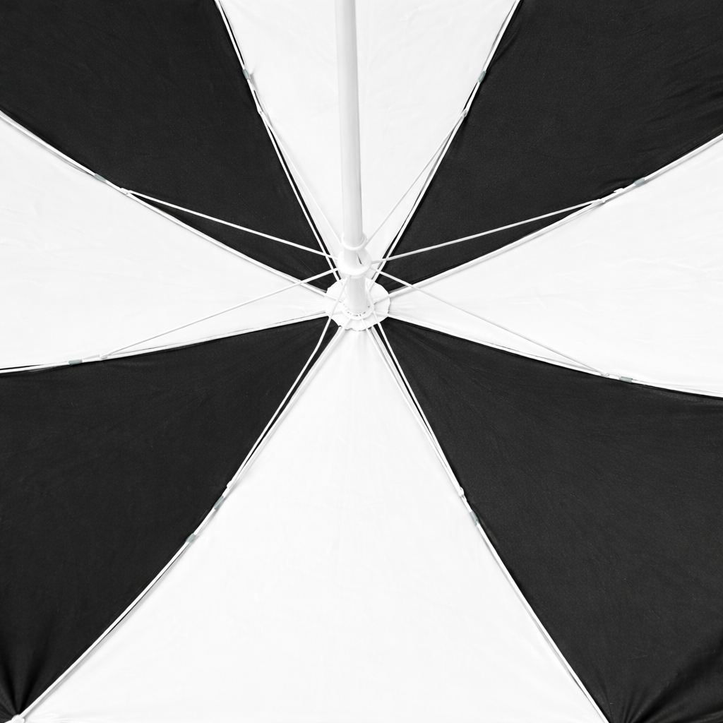 RAINPOPSON Garden Umbrella 3kg Outdoor Big Size 6ft with Stand - Patio Garden Umbrella (Black & White) - Image 3