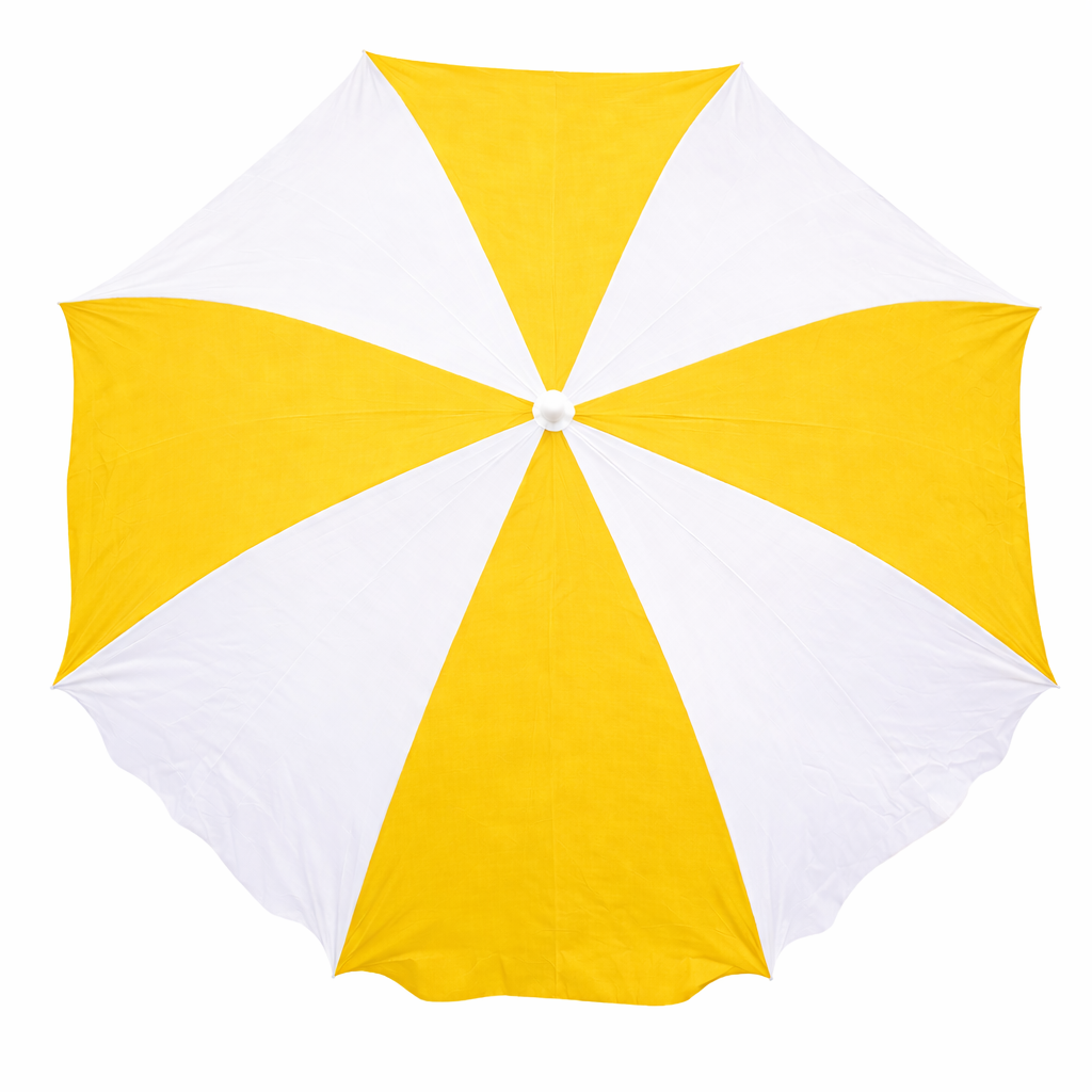 RAINPOPSON Stripe Garden Umbrella 6ft with stand -Garden Outdoor Umbrella for Rain (Yellow + White) - Image 3