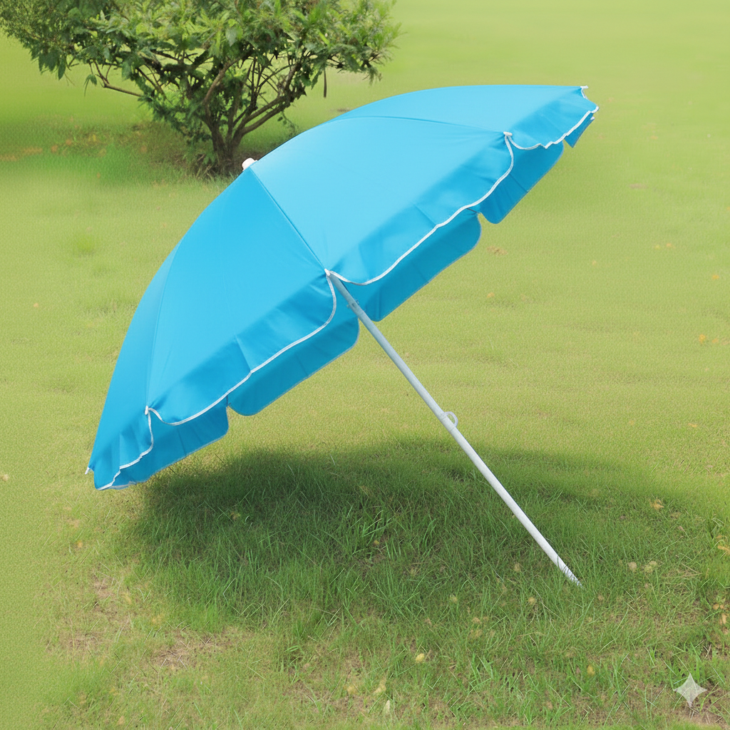 RAINPOPSON 6Ft Patio Garden Umbrella with Stand – Waterproof Outdoor Sun & Rain Shade (Cyan)) - Image 3